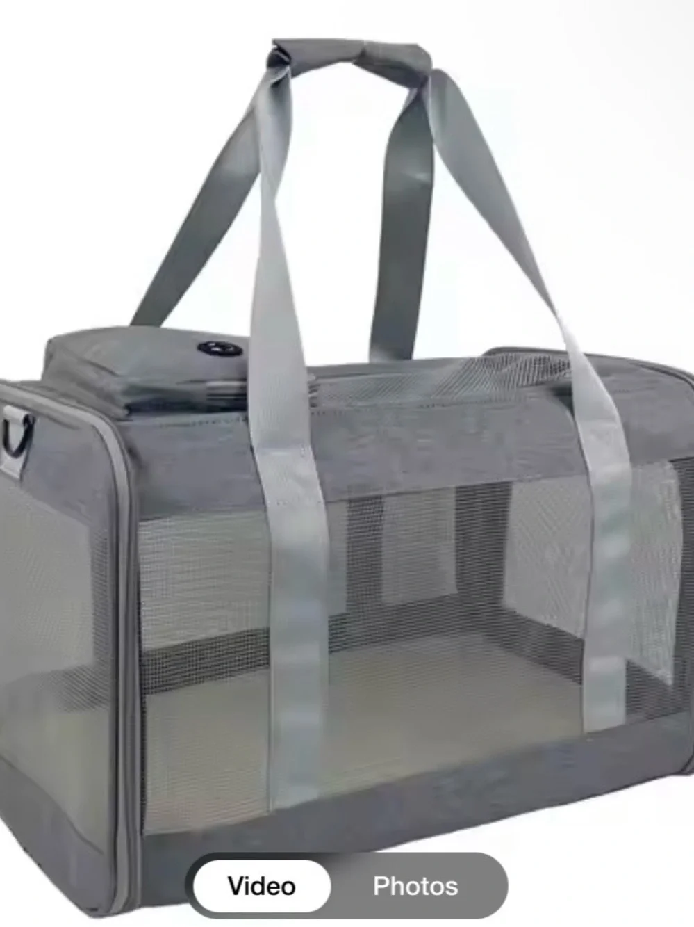 Gray Soft-Sided Pet Carrier with Mesh Ventilation